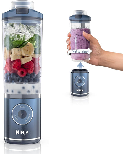 Ninja Blast Max Portable Blender - Cordless Personal Smoothie Maker with 3 Programs | 22 oz Navy Vessel