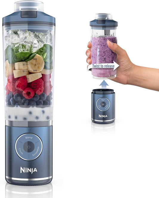 Ninja Blast Max Portable Blender - Cordless Personal Smoothie Maker with 3 Programs | 22 oz Navy Vessel