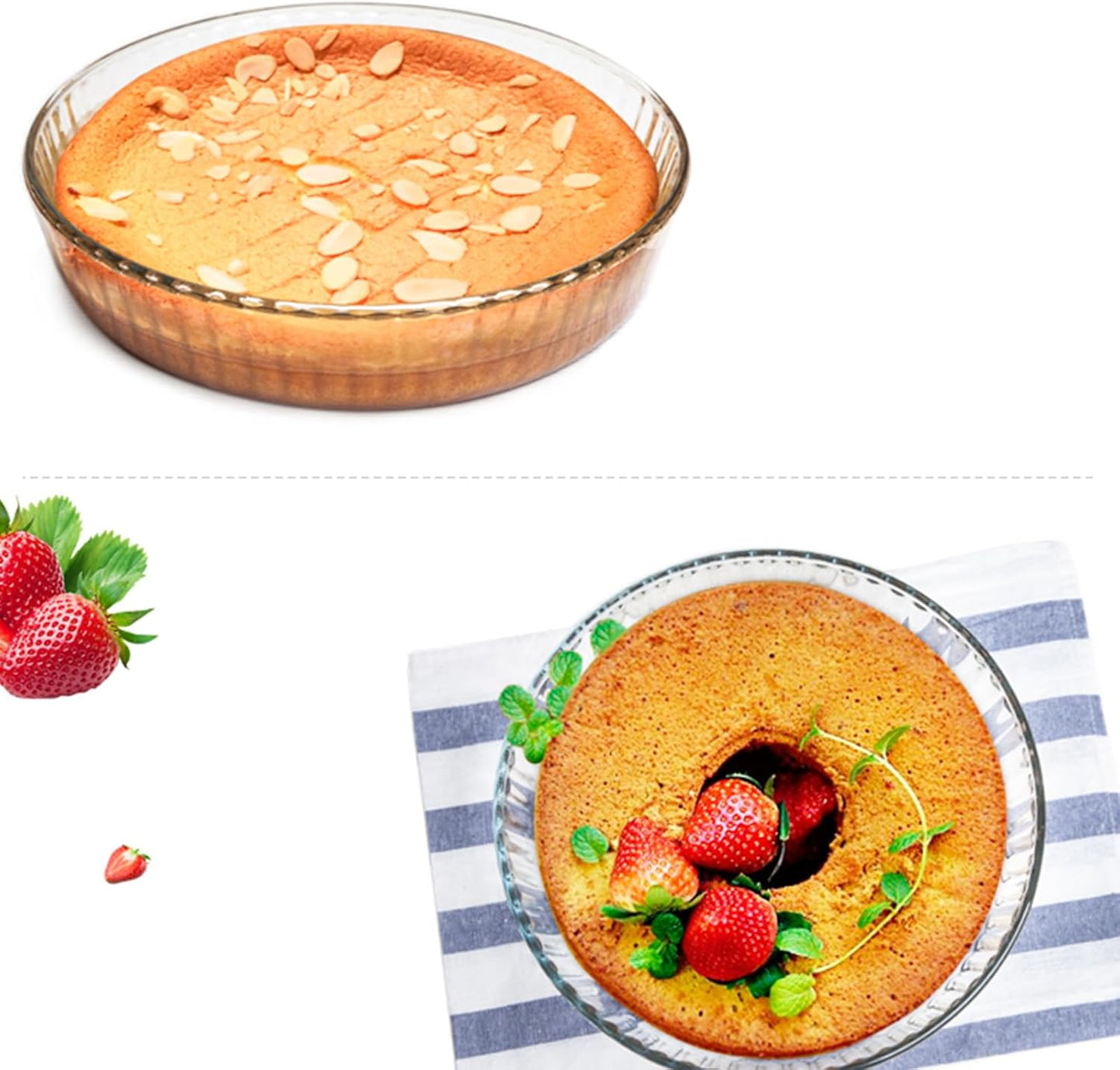 Skiennix 10-Inch Glass Deep Pie Dish - Durable Clear Baking Dish for Perfect Pies & Quiches