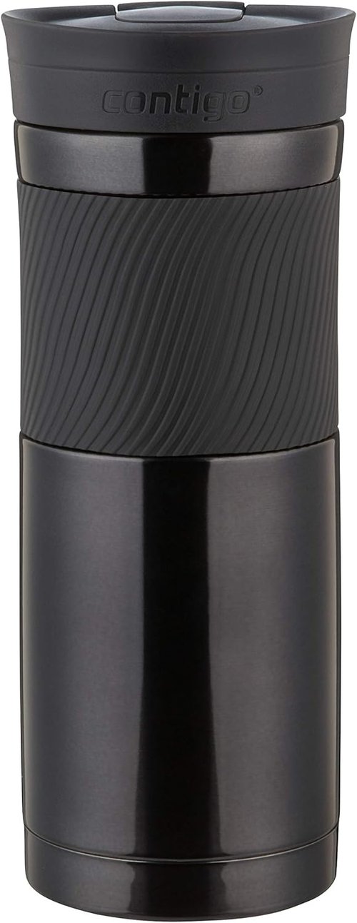 Contigo Byron Travel Mug - Stainless Steel Thermal Flask | Leakproof Design, 590 ml, Black