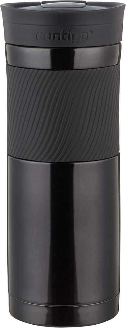 Contigo Byron Travel Mug - Stainless Steel Thermal Flask | Leakproof Design, 590 ml, Black