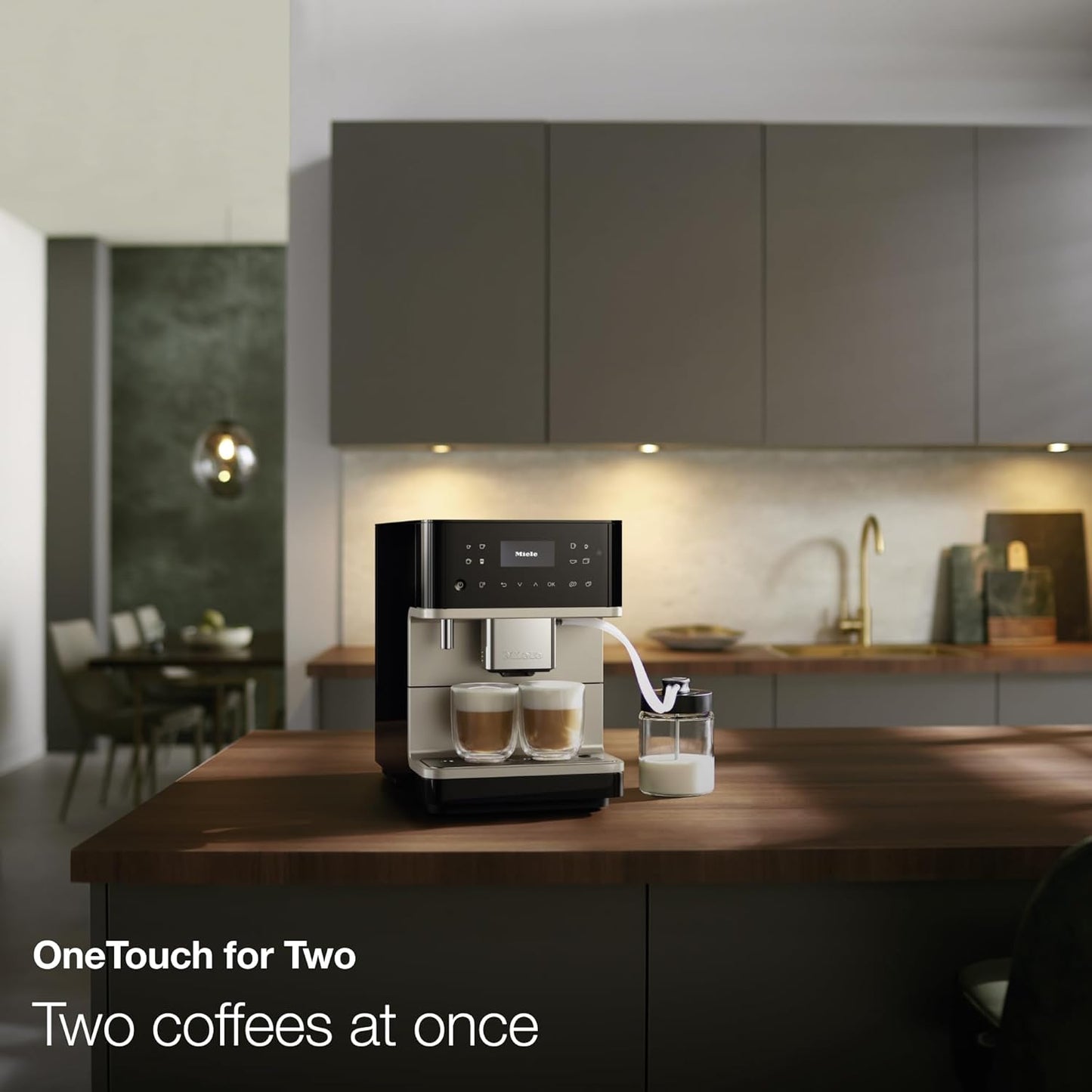 Miele CM 6360 MilkPerfection Coffee Machine - OneTouch for Two, WiFi-Compatible, Obsidian Black CleanSteel
