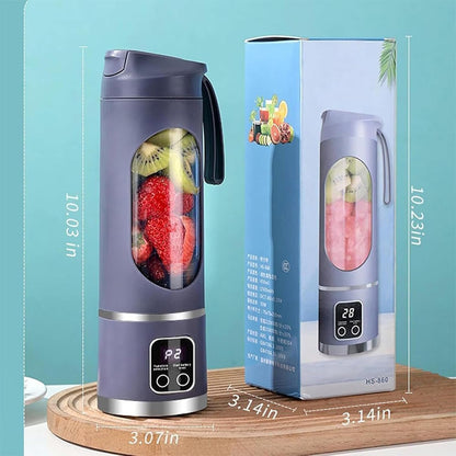 Skiennix Portable Wireless Juicer - 16oz USB Rechargeable Mini Blender for Travel & Gym (Purple)