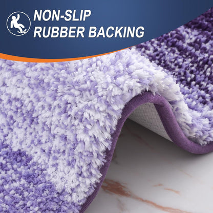 OLANLY Large Bath Rug - Extra Soft Microfiber, Quick Dry & Machine Washable - 54x24, Violet