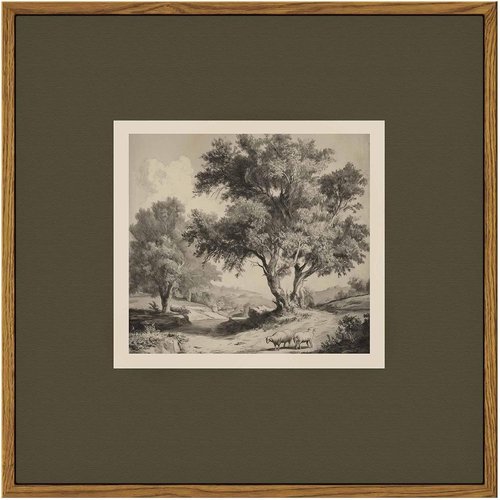 InSimSea Square Canvas Wall Art - Vintage Rustic Tree Design | 12"x12" Premium Landscape Artwork for Home Decor
