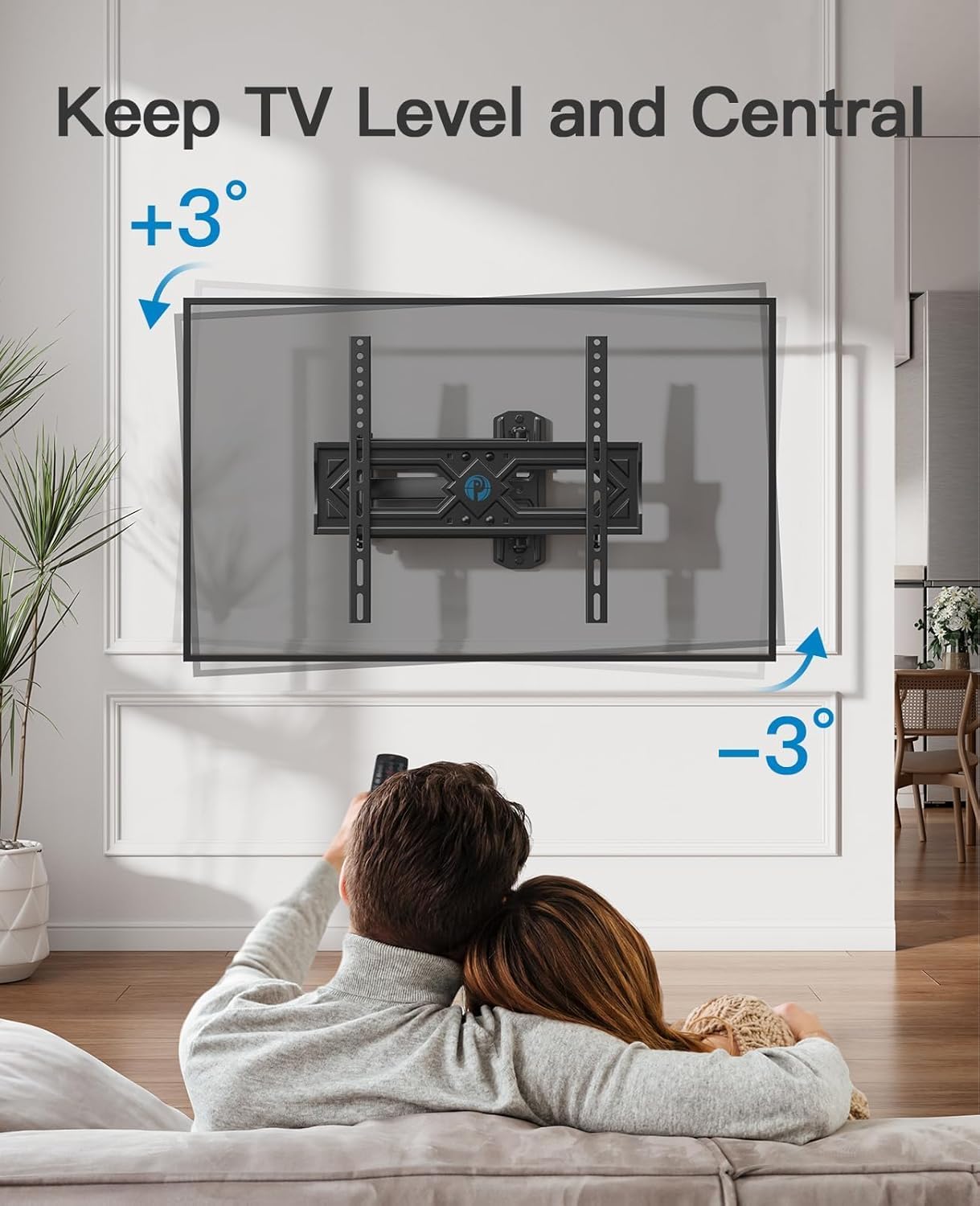 Pipishell Full Motion TV Wall Mount - Heavy Duty Articulating Arms for 26-65 Inch TVs | VESA 400x400mm, 77lbs Support