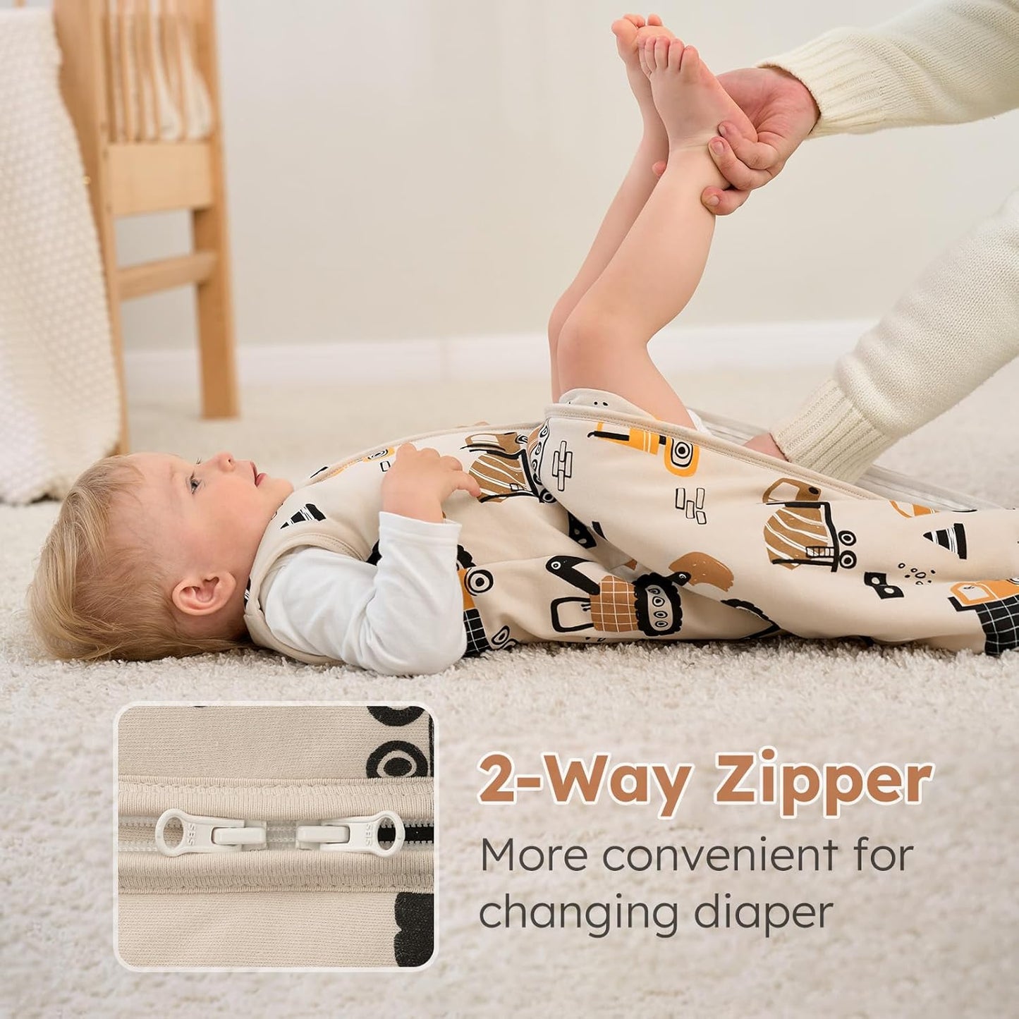 Yoofoss Baby Sleep Sack | 1.5 Tog Wearable Blanket for 6-12 Months | 100% Organic Cotton, Warm & Soft