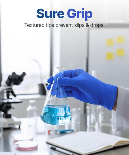 Schneider Nitrile Exam Gloves - Dark Blue Disposable, Latex-Free & Powder-Free | Food Safe for Cooking & Household Use