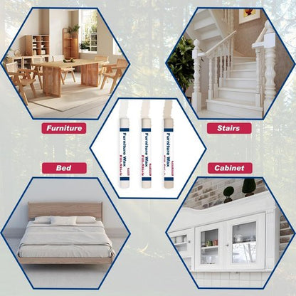Kenbry Wood Filler Sticks - White Wax Fill Stick for Wood Repair | Fix Scratches, Cracks & Gouges