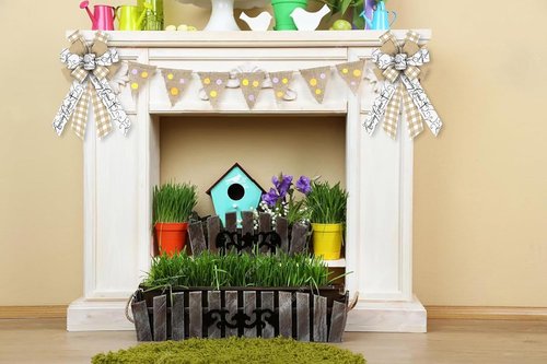Large Easter Bows by [Brand Name] - Natural White Buffalo Plaid Ribbon for Wreaths & Decorations
