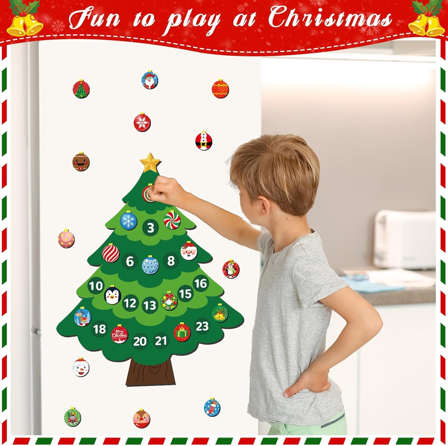 Regine Switzerland Christmas Advent Calendar Magnets - Countdown to Xmas | Tree & Fridge Decor for Kids & Adults