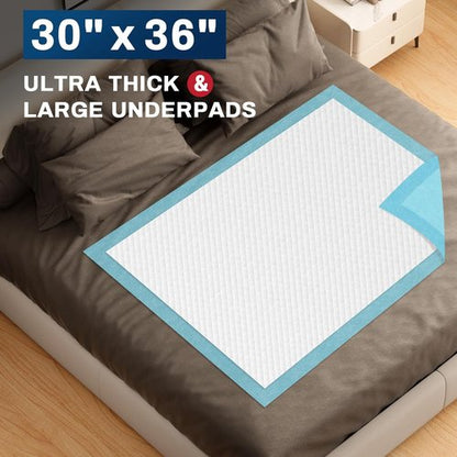 BIGGMED Tear-Resistant Disposable Bed Pads - 30" x 36" | 100 Count Absorbent Underpads for Adults & Pets