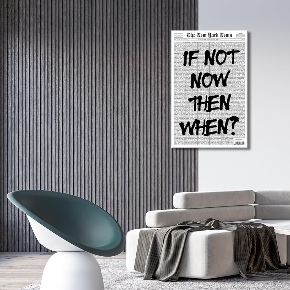 Positive Affirming Quotes Poster - Black and White Retro Wall Art for Bedroom | 24x36 Inch Unframed