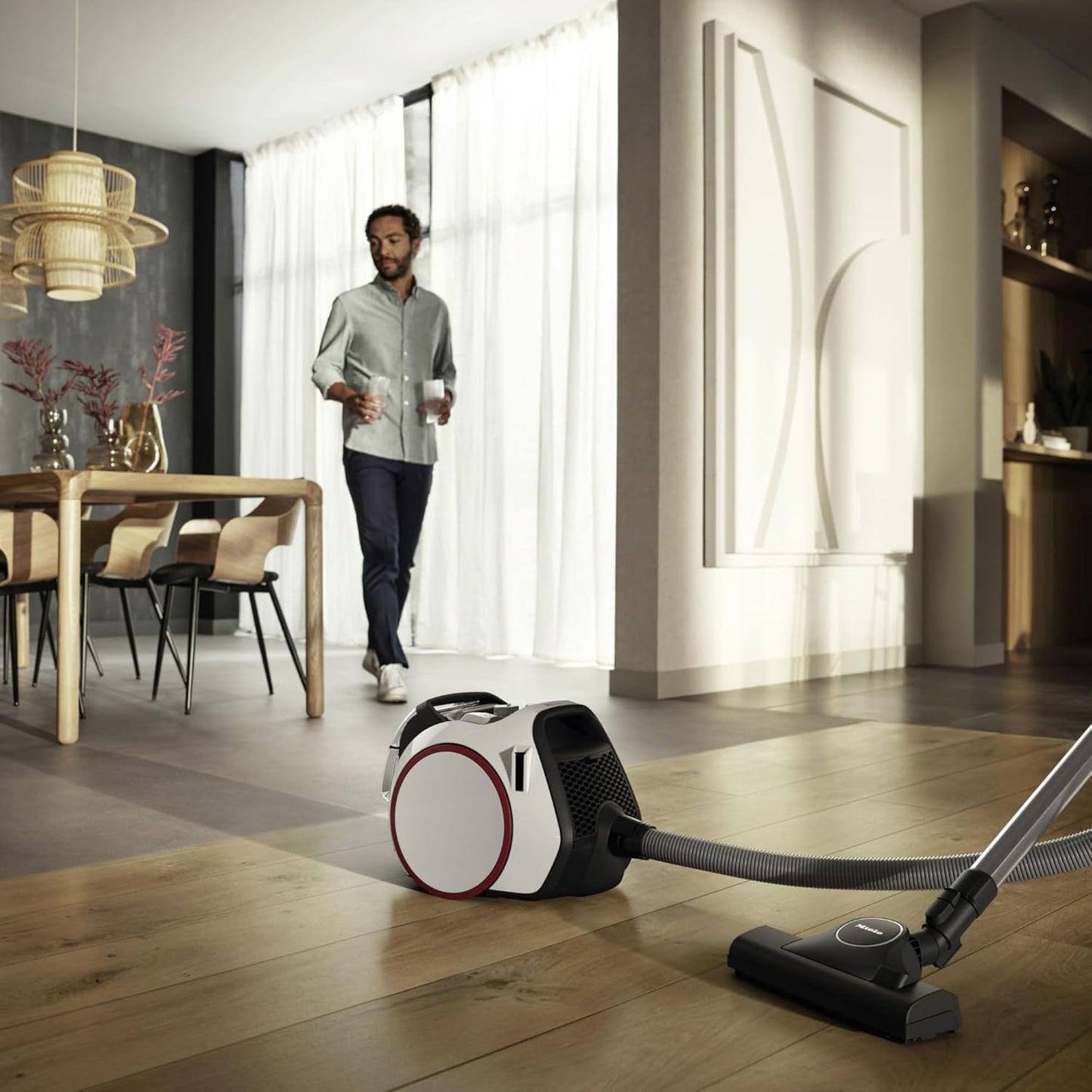 Miele Boost CX1 Bagless Canister Vacuum Cleaner - Compact Design in Lotus White
