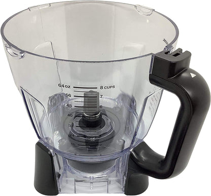 Ninja 64oz Food Processor Bowl Kit - Locking Lid & Blade for BL640, BL641, BL642, BN750, BN751, BN800, BN801, BN805A, BL910