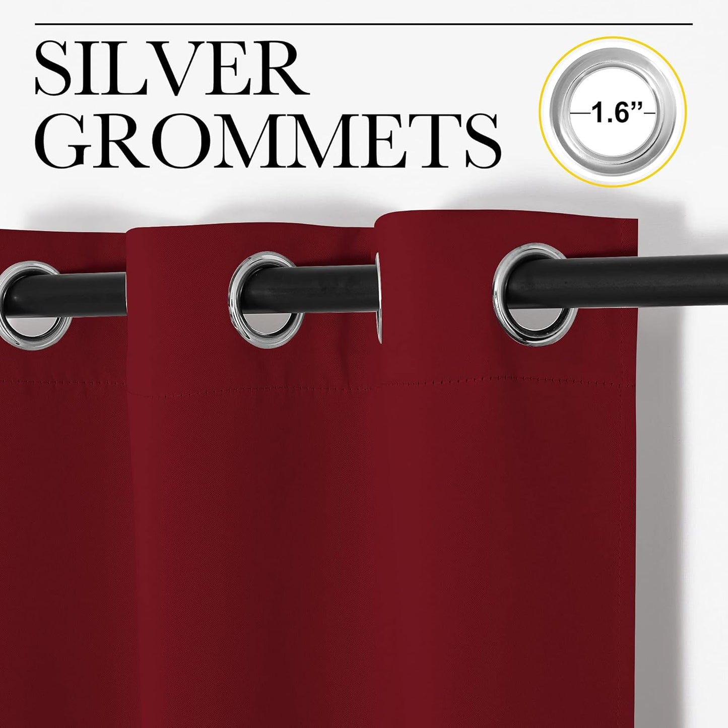 NICETOWN Burgundy Red Blackout Curtains - Thermal Insulated Drapes for Bedroom | 78" Length, 2 Panels, 42" Wide