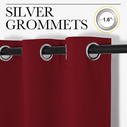 NICETOWN Burgundy Red Blackout Curtains - Thermal Insulated Drapes for Bedroom | 78" Length, 2 Panels, 42" Wide