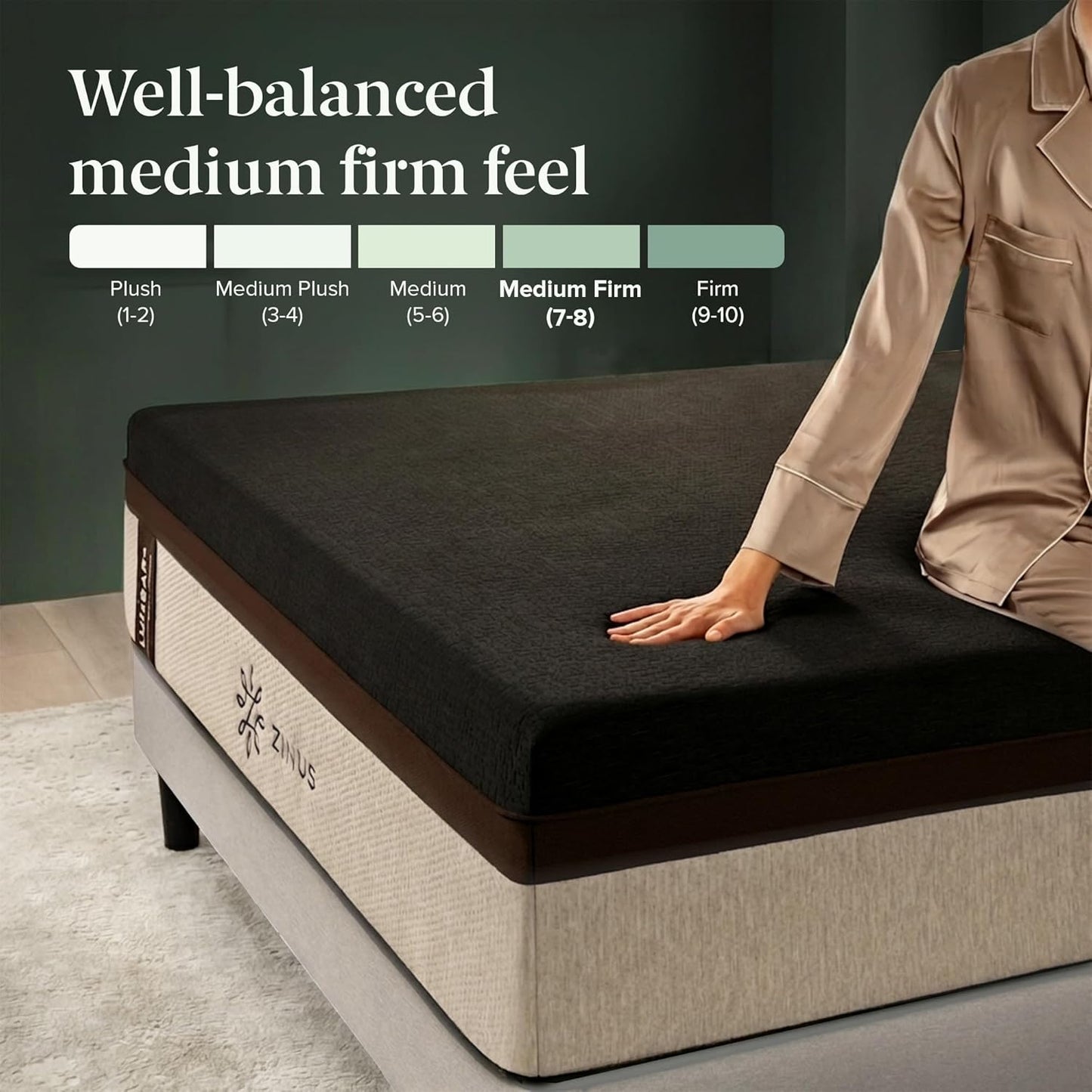 Zinus Lumbar+ Premium Memory Foam Mattress - 14 Inch King, Targeted Lumbar Support & Cooling Gel