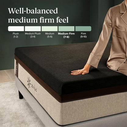 Zinus Lumbar+ Premium Memory Foam Mattress - 14 Inch King, Targeted Lumbar Support & Cooling Gel