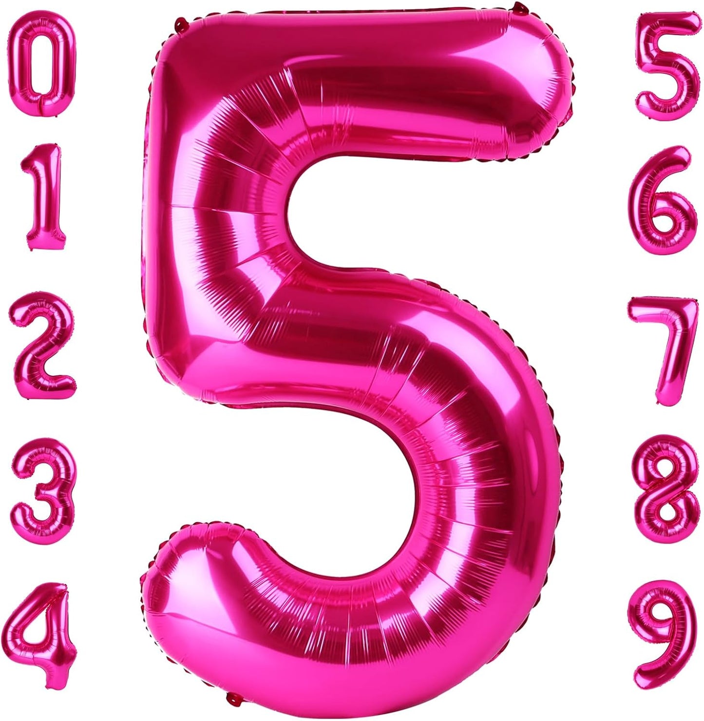 Skiennix 40-Inch Hot Pink Balloon Numbers - Perfect for 5th Birthday & Wedding Photo Shoot Decor
