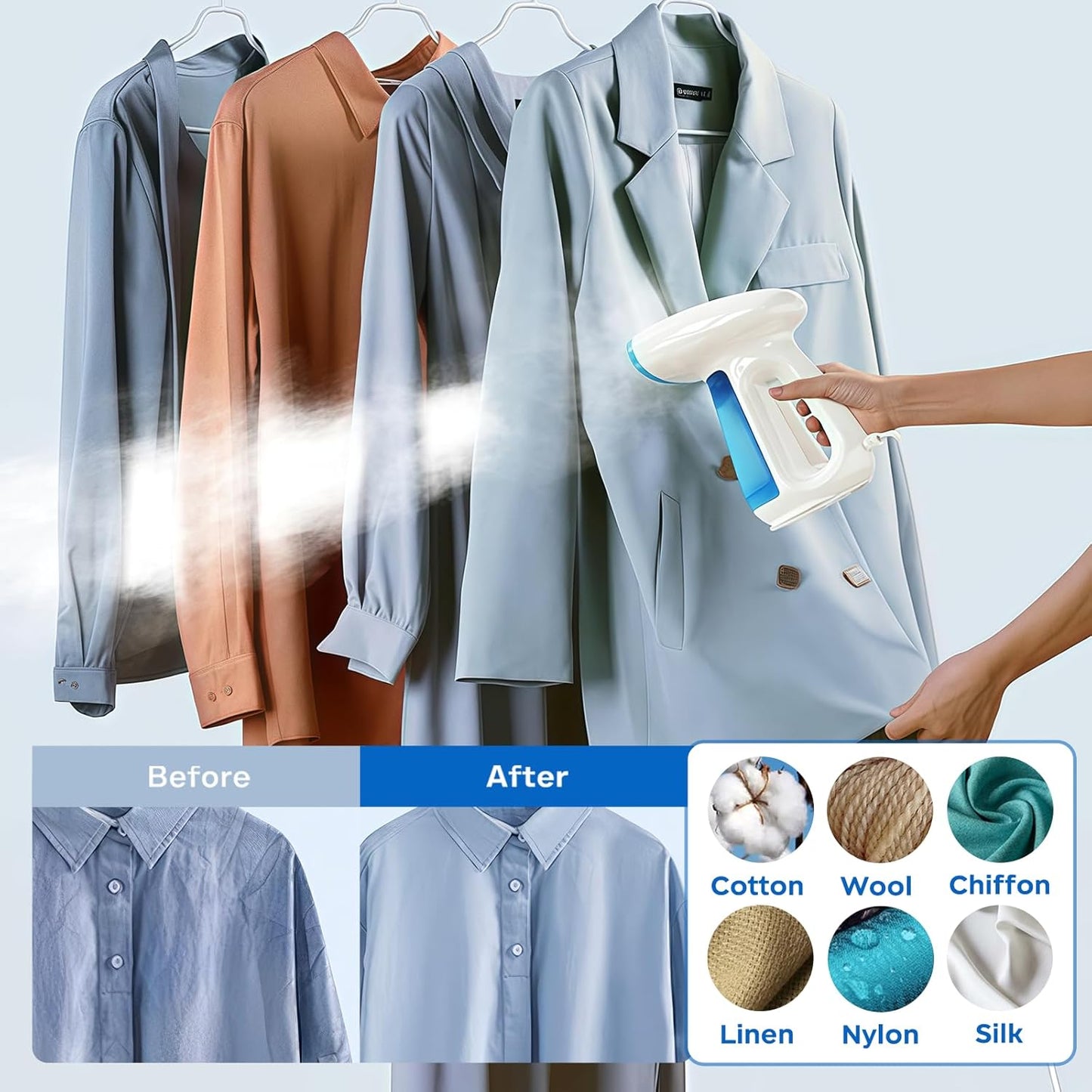 Bear Steamer | 1300W Handheld Clothes Steamer with 230ml Tank & Auto-Off Safety - Ideal for Home & Travel Wrinkle Removal