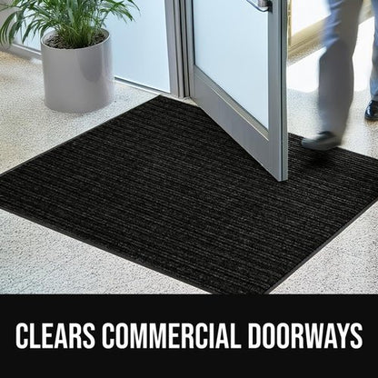 GORILLA GRIP Waterproof Door Mat - Heavy Duty Entryway Rug with Strong Backing | 29x17, Black