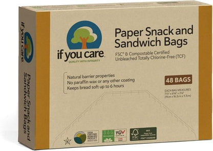 If You Care Sandwich Bags - Eco-Friendly Natural Design | 48 Count Pack