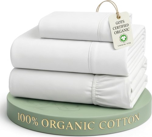 LANE LINEN 100% Organic Cotton Twin XL Sheets Set - Soft, Breathable 3-Piece Pure Percale Bedding