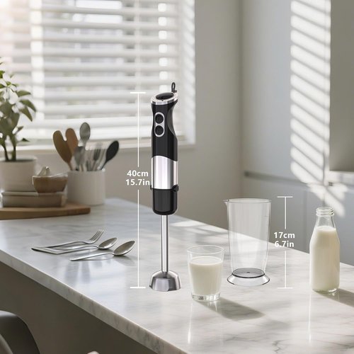 **Skiennix Immersion Blender - 12-Speed Handheld Mixer with Turbo Mode | Portable 2-in-1 for Smoothies & Baby Food**