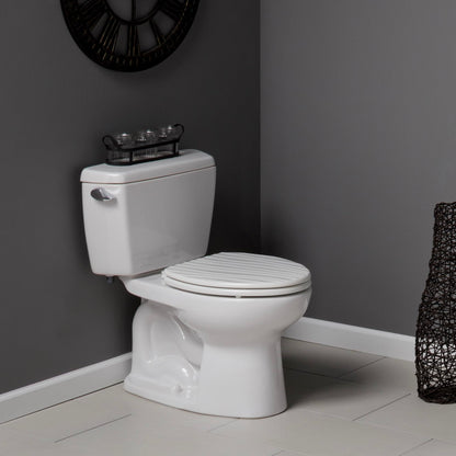 Mayfair Sculptured Rainfall Slow Close Toilet Seat, Easy Clean Hinges with Durable Wood Seat, Elongated, White