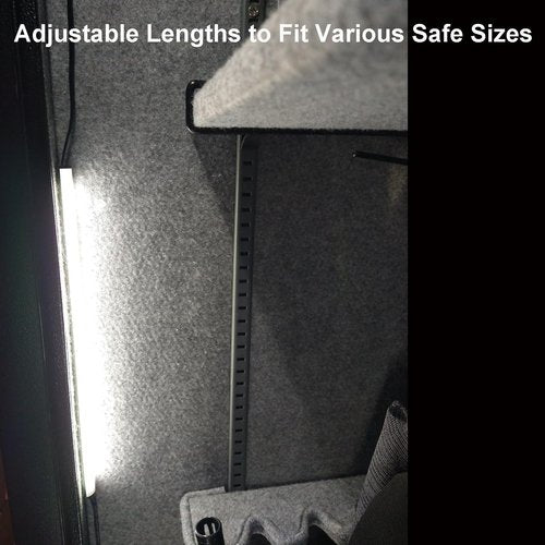 Door Activated Safe Light Kit, 6 Pack 12 Inch 5000K Black Led Safe Lighting Kit with Power Adapter, Self-Adhesive - Ideal for Safes, Closets, and Pantries