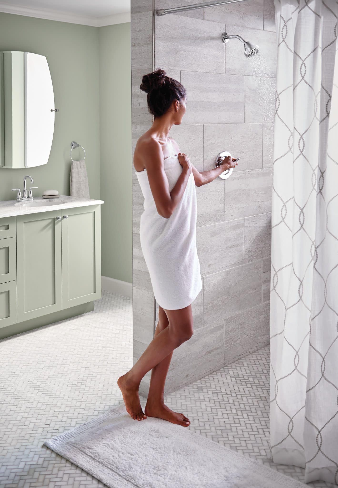 Moen Gibson Chrome Posi-Temp Pressure-Balancing Modern Valve Handle Only Trim, Valve Required, T2901