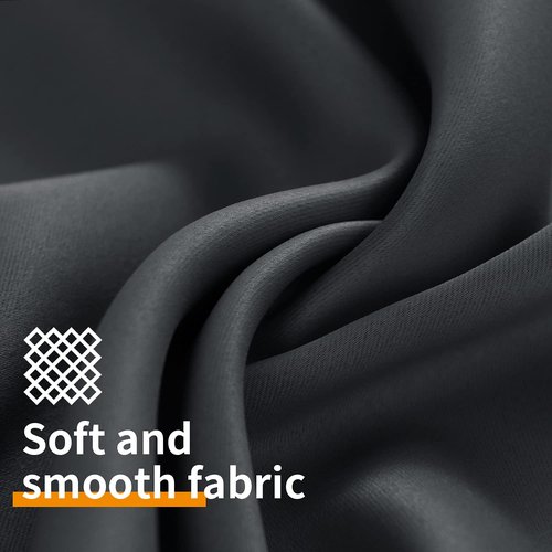 YoungsTex Blackout Curtains for Bedroom 63 Inches Long 2 Panels - Room Darkening Window Drapes with Grommet Thermal Insulated Privacy for Living Room, 42 x 63 Inch, Dark Grey