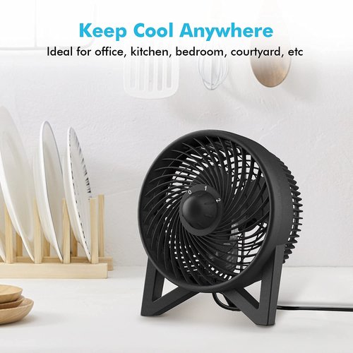 DR.PREPARE Desk Fan, 8 Inch Powerful Table Fan, Small Quiet Bedside Fan with 2 Speeds, Portable Personal Cooling Fan for Bedroom Sleeping Tabletop Office Home Kitchen Camping, Black