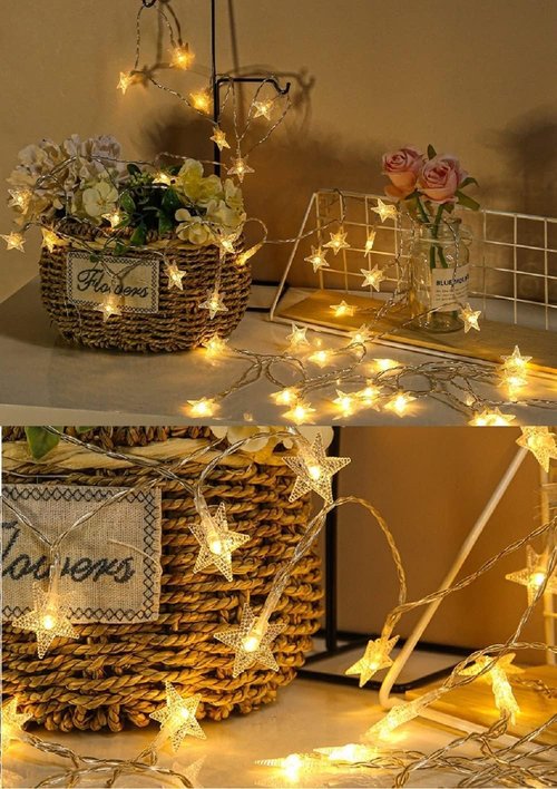 33ft 80 LED USB Star String Lights - Warm White Fairy Lights for Bedroom, Wedding & Holiday Decor