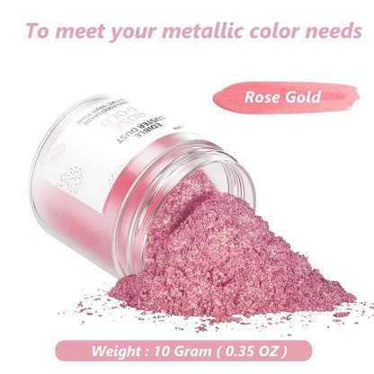 Cherrysea Edible Luster Dust - Rose Gold 10 Grams | Tasteless Food-Grade Cake Dust for Baking