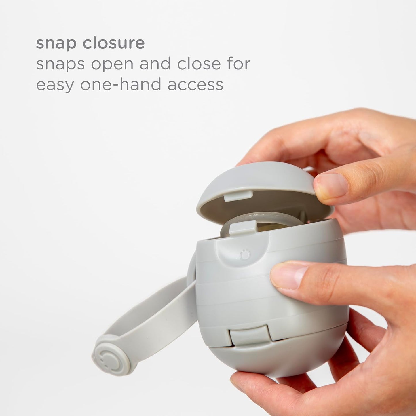 Ubbi On-the-Go Dual Pacifier Holder - Keeps Baby's Binkies Clean & Accessible | Portable Travel Accessory in Gray