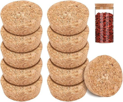 BENECREAT 12 Pcs Cork Bottle Stoppers, Cork Plug, Replacement Corks for Wines, Decorative Bottles, Jars, Arts, DIY Crafts, 2.2 inch in Diameter
