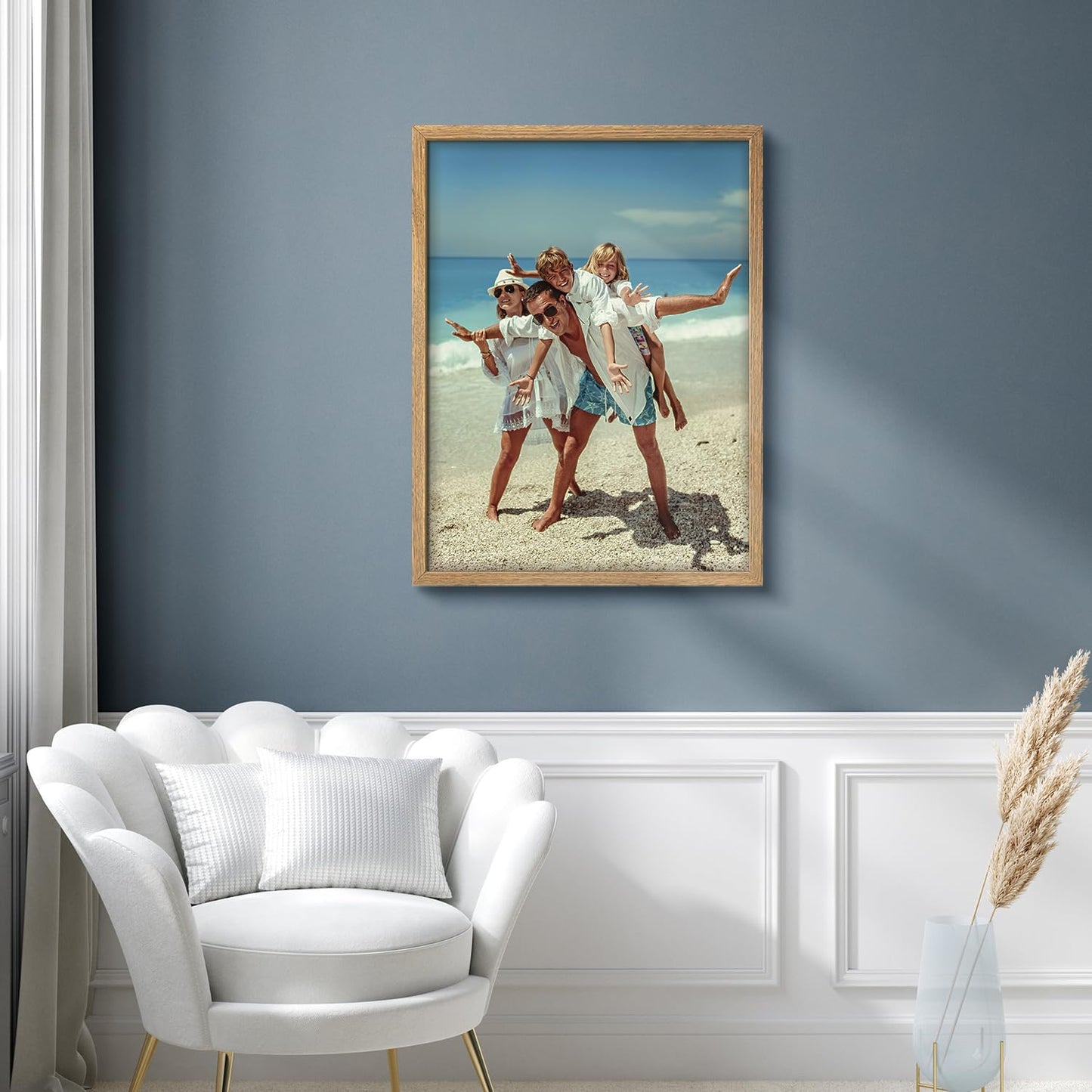 Wall26 Custom Framed Canvas Poster Art - Ready to Hang Home Decoration for Living Room & Bedroom - 12"x16" Natural