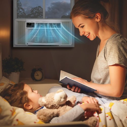 Towallmark 8,000 Btu Window Air Conditioner, Cools Up to 350 Sq. Ft with Cooling, 3 Fan Speed, Window-Mounted Room Ac Window Unit with Remote, Easy Install Kit for Home