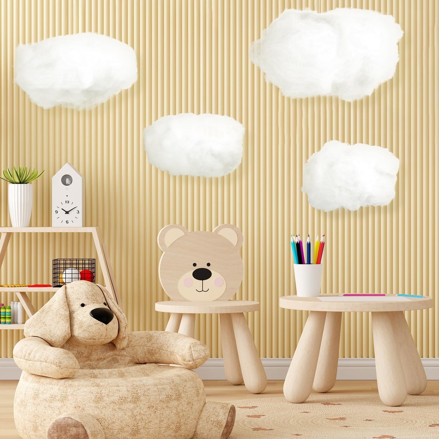 ZAUGONTW Artificial Cloud Decorations - 3D Hanging Props for DIY Room Decor | 6 Pieces in 3 Sizes