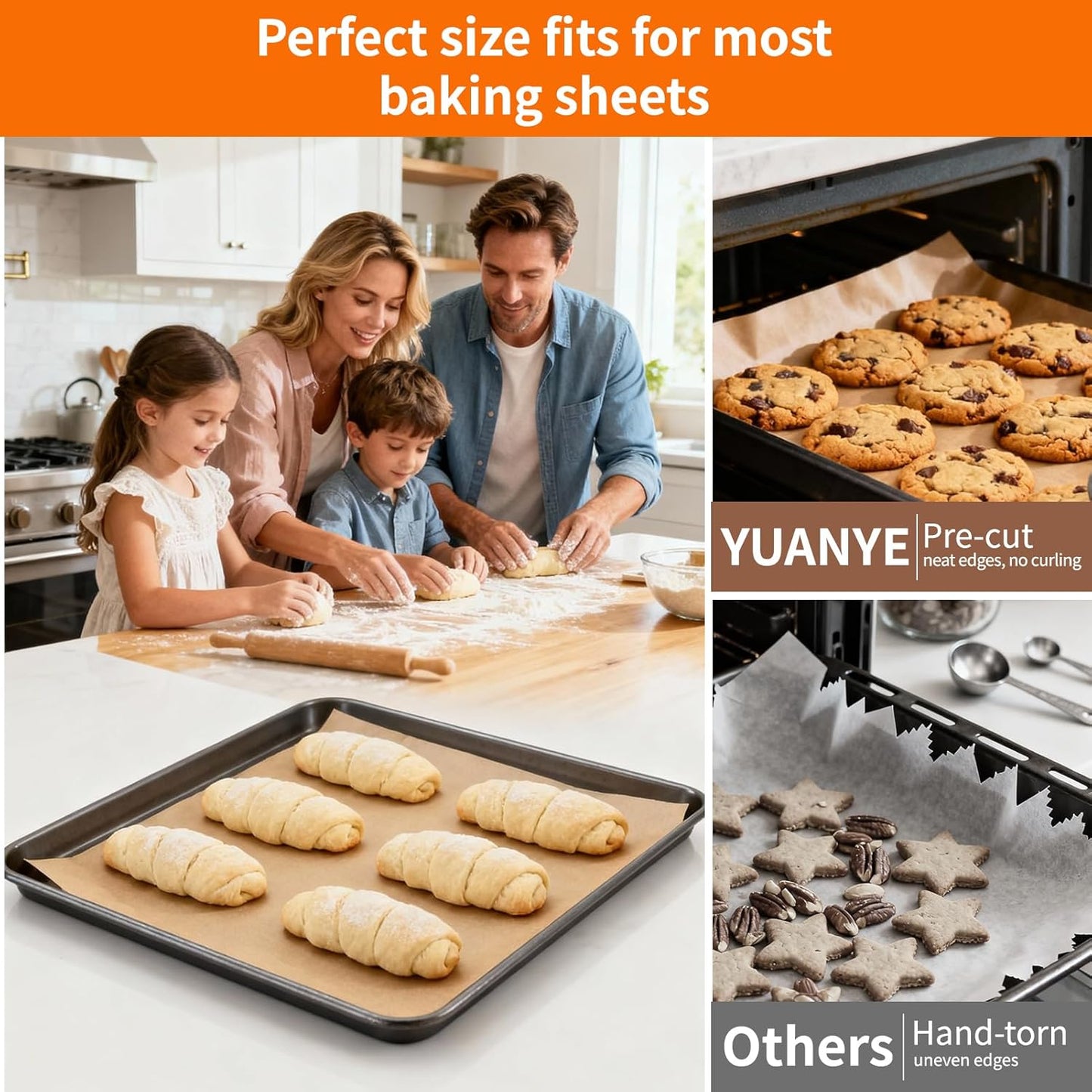 YUANYE Parchment Paper Baking Sheets - 400PCS Unbleached Precut 12"x16" Non-Stick for Oven & Air Fryer