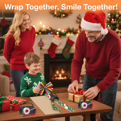Wraprocut Wrapping Paper Cutter & Tape Dispenser - 2-Pack with 4 Tapes for Effortless Gift Wrapping