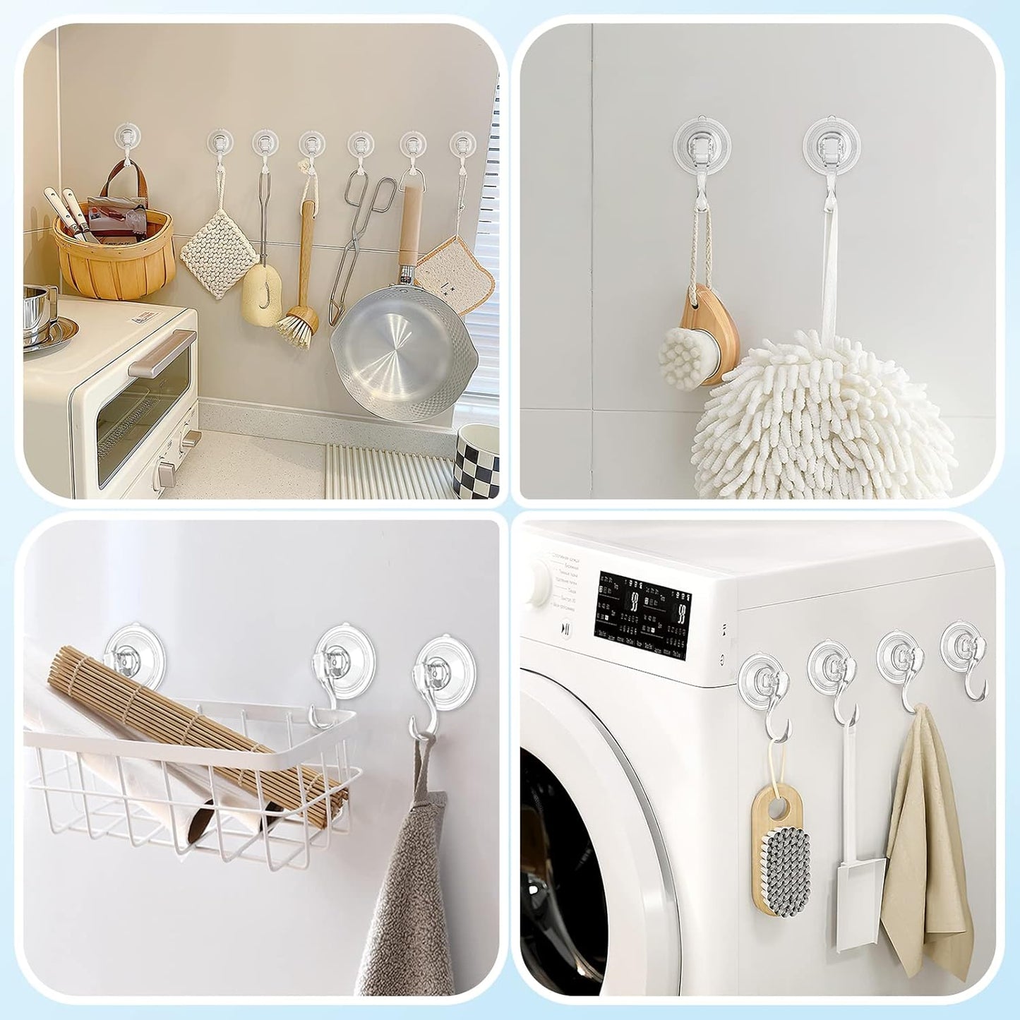 VIS'V Suction Cup Hooks Bundle - Large & Small Sizes for Strong, Versatile Holding Power
