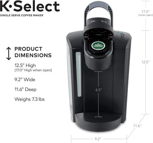 Keurig K-Select Coffee Maker - Single-Serve K-Cup Pod, Sleek Matte Black Finish