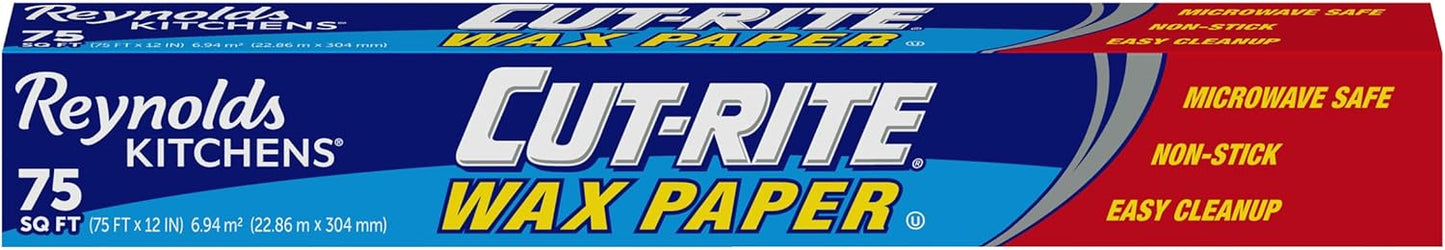 Reynolds Cut-Rite Wax Paper - 75 Square Feet of Durable, Non-Stick Baking & Food Storage Solution