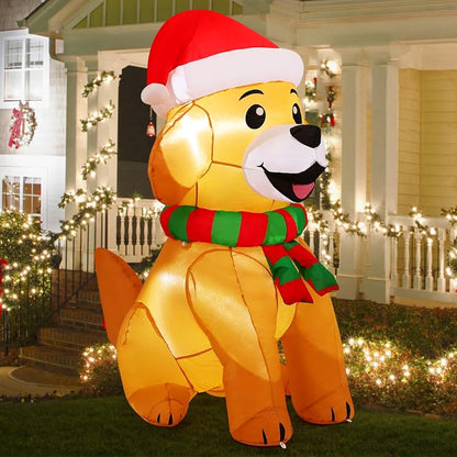 5 ft Outdoor Christmas Inflatable Dog Decor with LED Lights