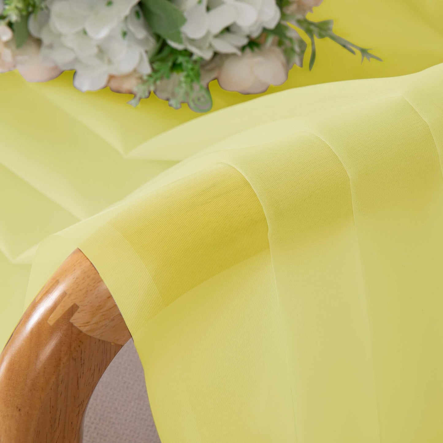 OWENIE Lemon Sheer Curtains 84 Inches Long for 2 Panels Set, Solid Light Filtering Voile Sheer Curtains for Living Room Bedroom, Modern Rod Pocket Lemon Curtain, 2 Pcs Total 84 Width 84 Long