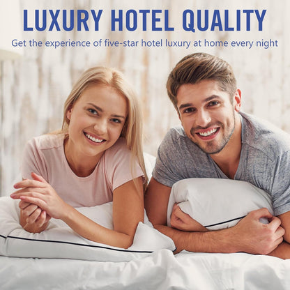 Vorouhals Hotel Collection Bed Pillows - Cooling Down Alternative | 2-Pack Standard Size for All Sleepers