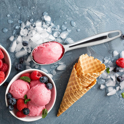 Zinc Alloy Ice Cream Scoop - Heavy-Duty One-Piece Design for Effortless Scooping & Comfort